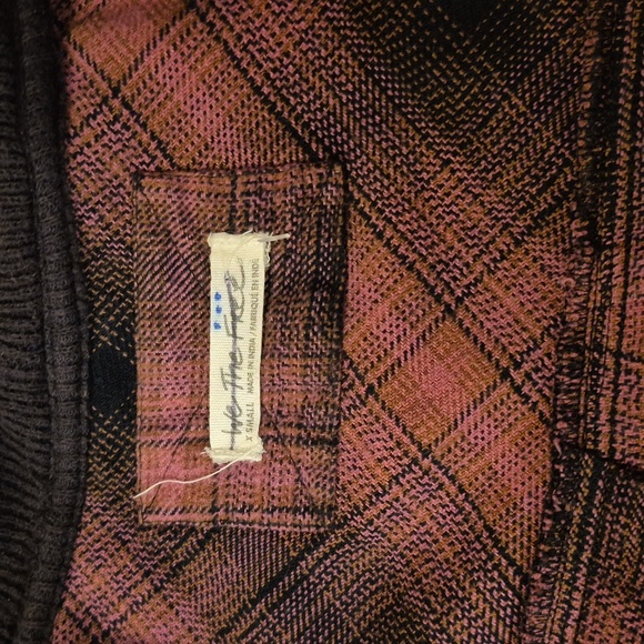 Free People shacket jacket cardigan flannel plaid XS oversized button down fit L - Picture 10 of 13